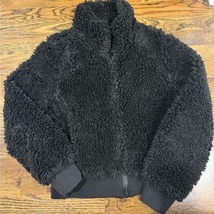 Zara Black Fleece Bomber Jacket
